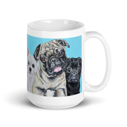 Quinn, Lincoln, and Boomer White Glossy Mug - Image 5