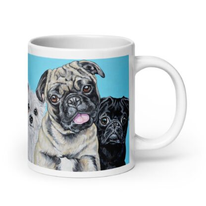 Quinn, Lincoln, and Boomer White Glossy Mug